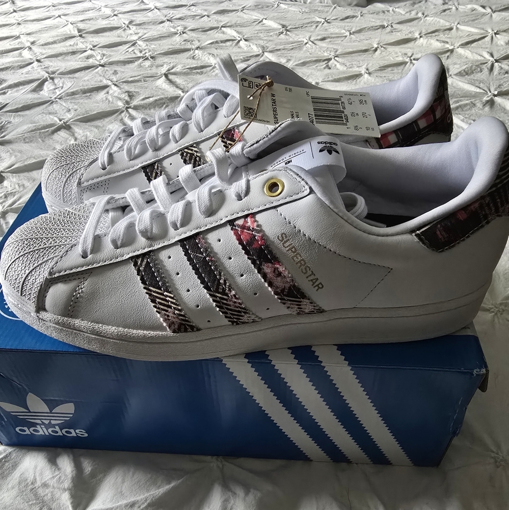 Adidas Women's Her Studio London x Superstar Plaid Sneakers